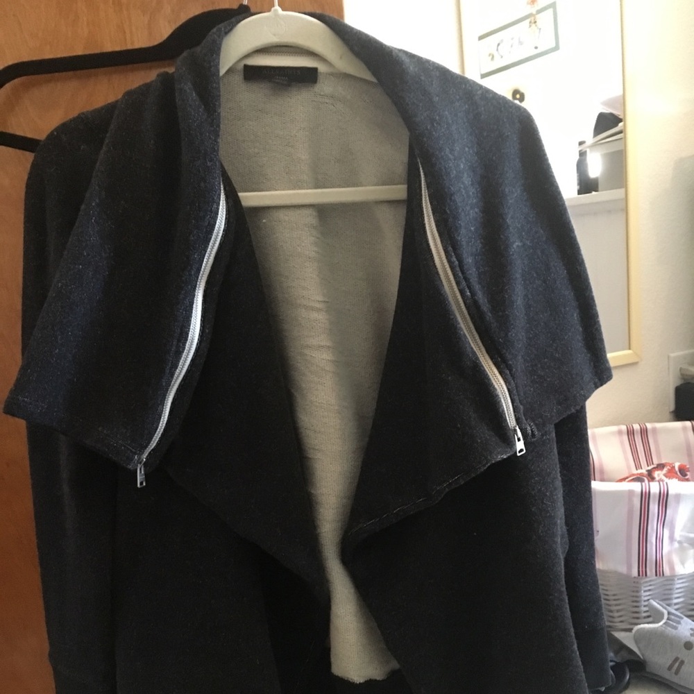 Allsaints Mila Dahlia Sweatshirt Cardigan